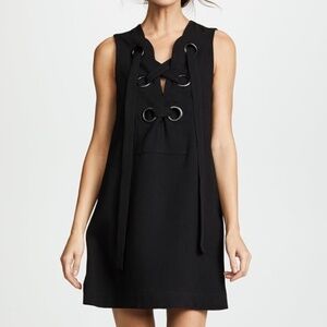 Black Mini Tie front dress